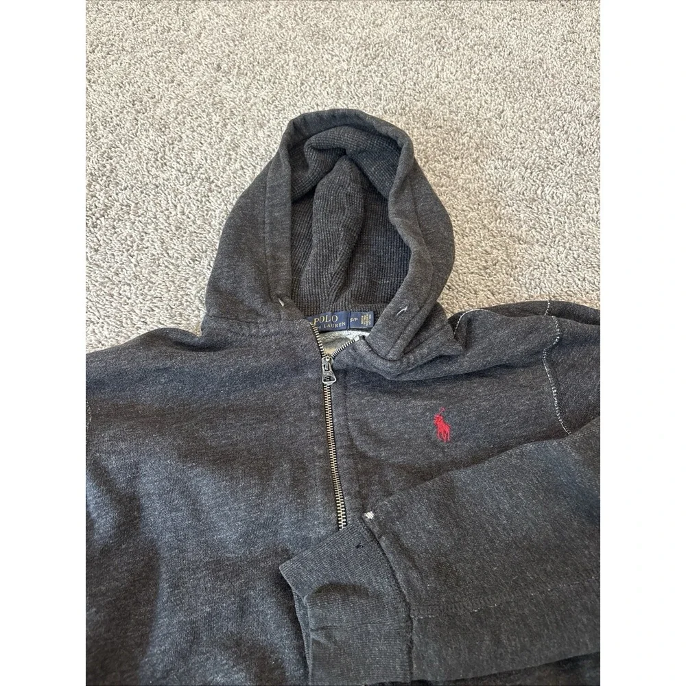 Polo Ralph Lauren Hoodie Full Zip Waffle Hood Double Knit Terry Y2K Mens S Small